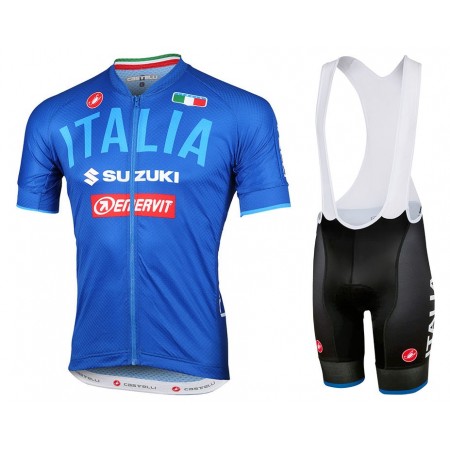 Combinaison Cycliste + Cuissard à Bretelles 2018 Italy Blu